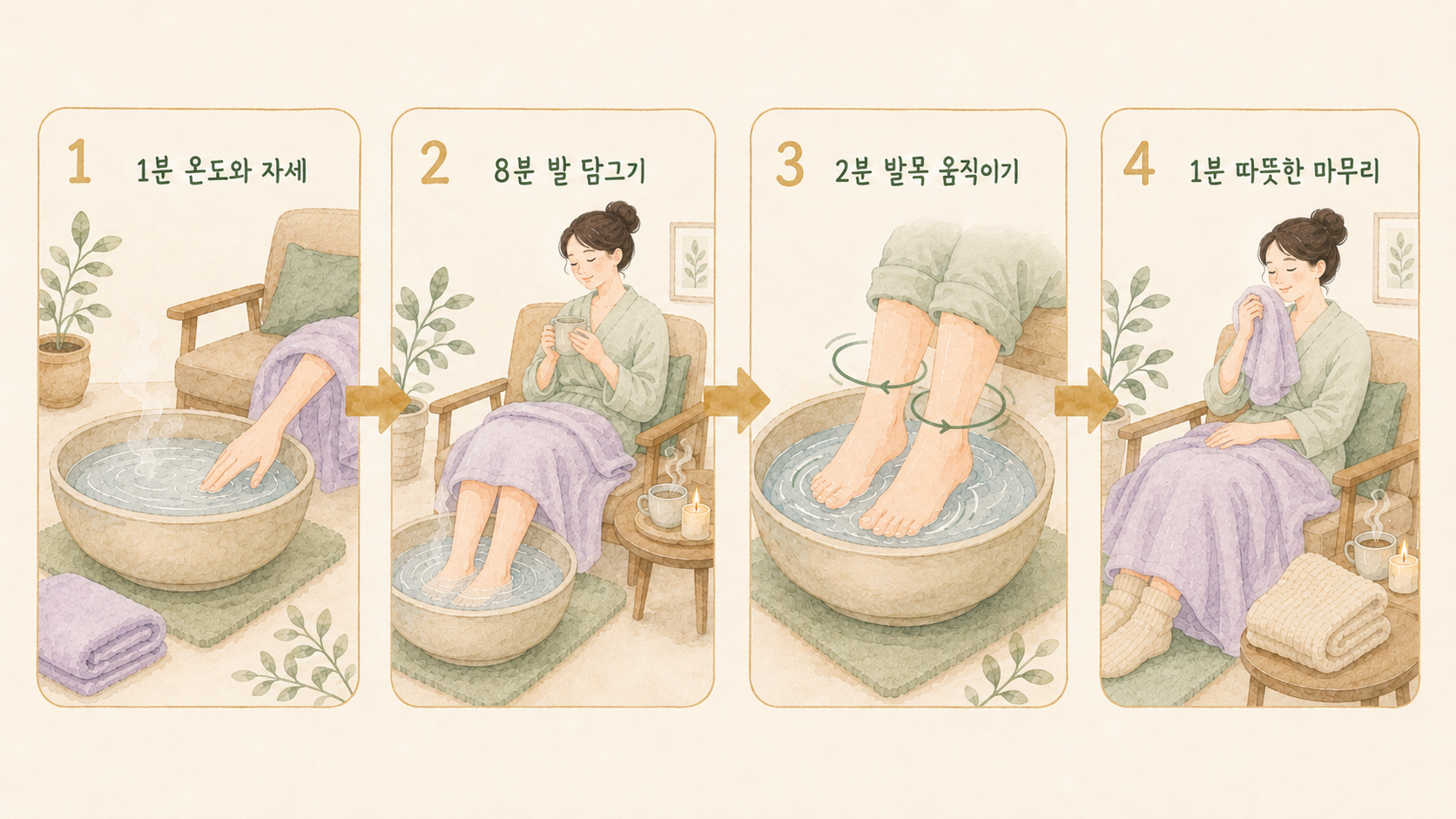 편안한 온도로 쉬는 12분 족욕 가이드